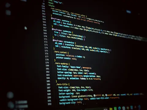 Code in an editor on a dark screen
